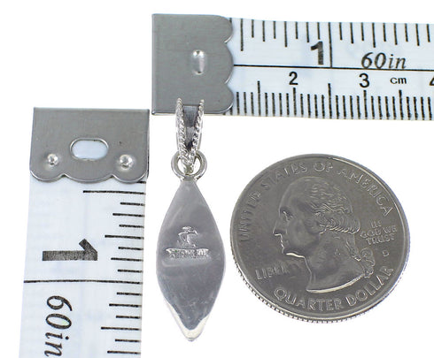 Turquoise Needlepoint Silver Water Wave Southwestern Pendant YX75704