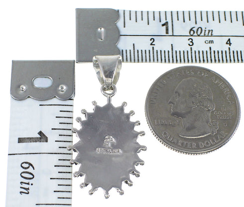 Turquoise Needlepoint Sterling Silver Water Wave Pendant YX75720