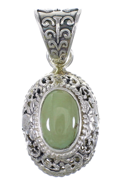 Southwestern Turquoise And Sterling Silver Pendant YX77356