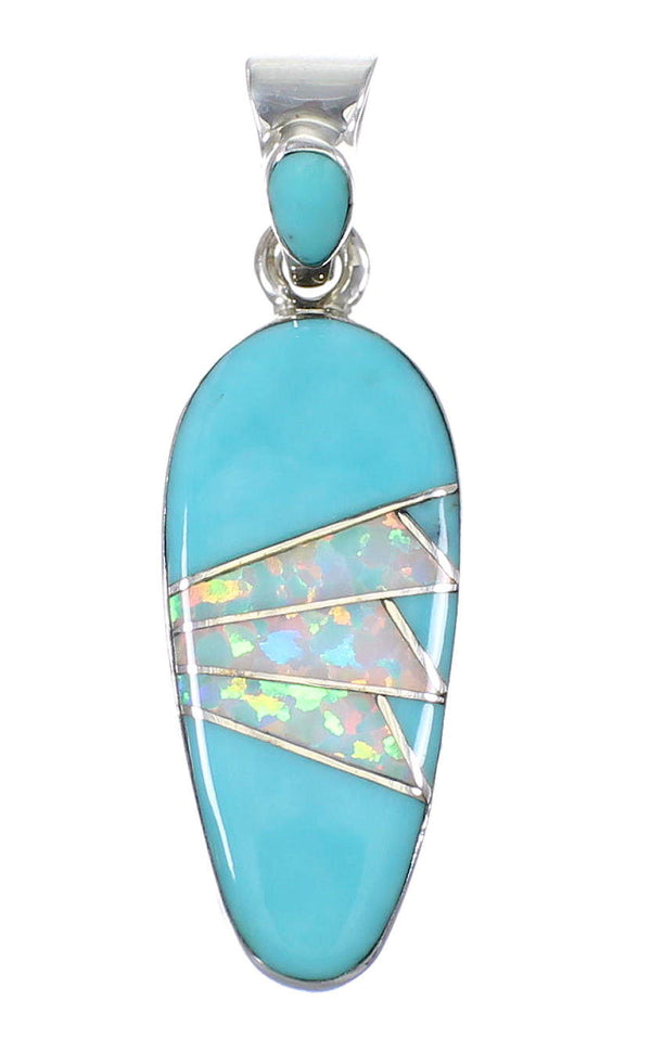 Turquoise Opal And Silver Pendant YX76581