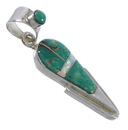 Opal Turquoise Authentic Sterling Silver Pendant YX75996