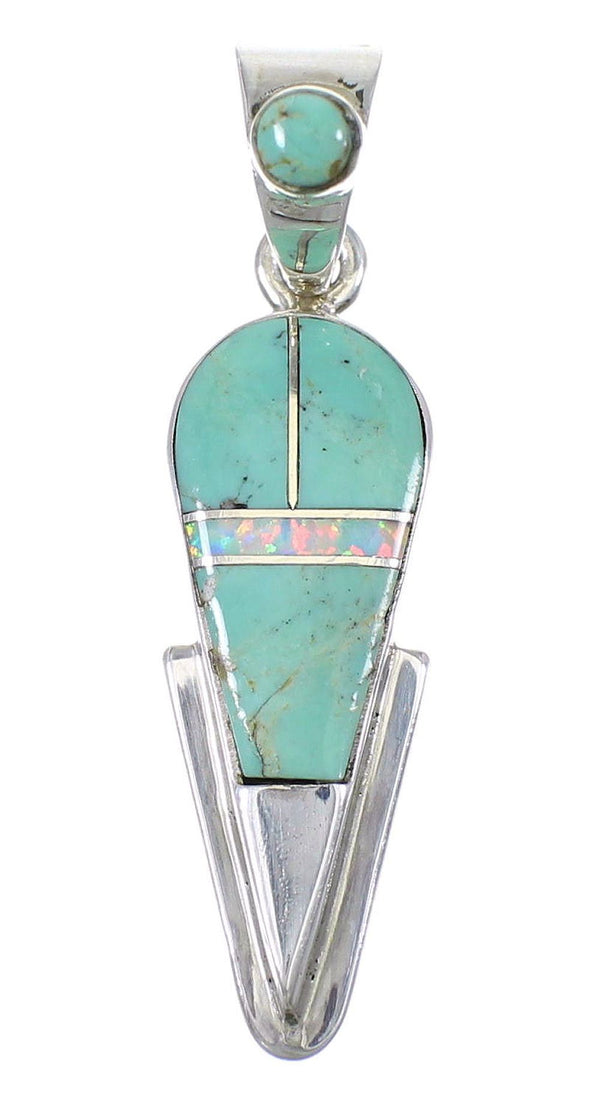 Opal Turquoise And Silver Pendant YX75997