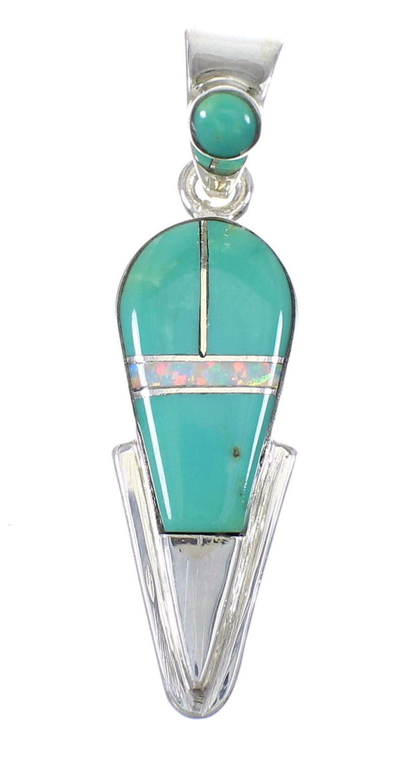 Opal Turquoise And Sterling Silver Pendant YX75998
