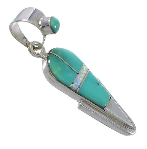 Opal Turquoise And Sterling Silver Pendant YX75998