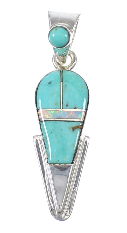 Turquoise Opal Silver Southwestern Pendant YX76002