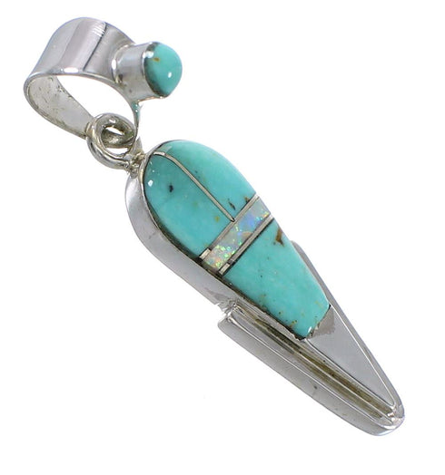 Turquoise Opal Silver Southwestern Pendant YX76002