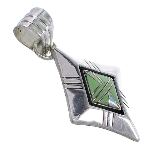 Turquoise Opal Sterling Silver Southwest Pendant YX76003