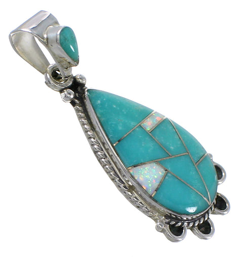 Silver Turquoise Opal Southwest Pendant YX76024