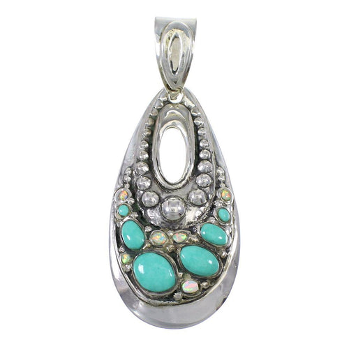 Southwest Opal Turquoise Silver Pendant YX76142