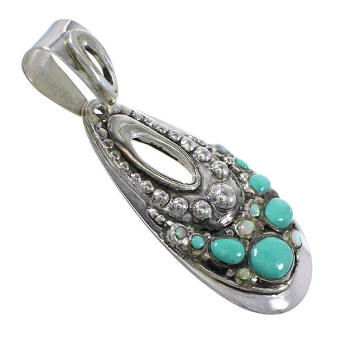 Southwest Opal Turquoise Silver Pendant YX76142