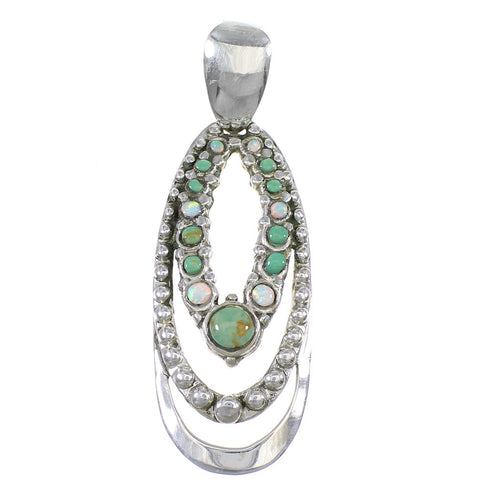 Southwest Opal Turquoise Sterling Silver Pendant YX76148