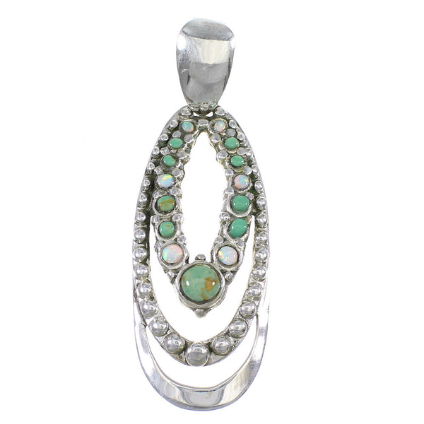 Southwest Opal Turquoise Sterling Silver Pendant YX76148