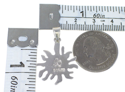 Southwest Silver Turquoise And Opal Sun Pendant YX77568