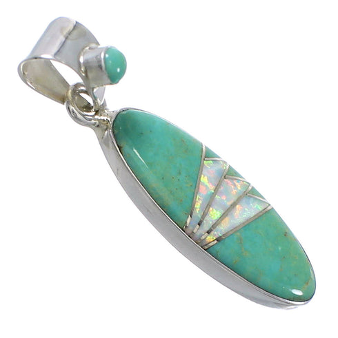 Southwest Silver Turquoise Opal Pendant YX77593