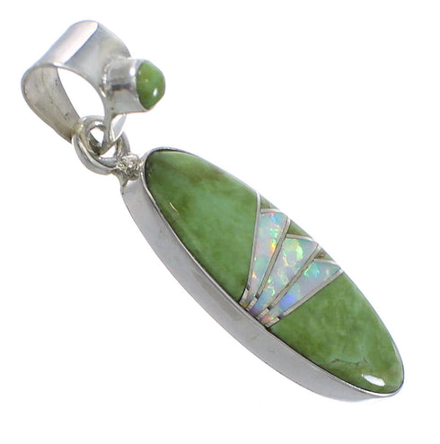 Southwestern Silver Turquoise Opal Pendant YX77594