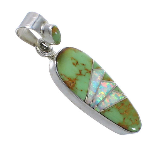Southwest Sterling Silver Turquoise And Opal Pendant YX77599