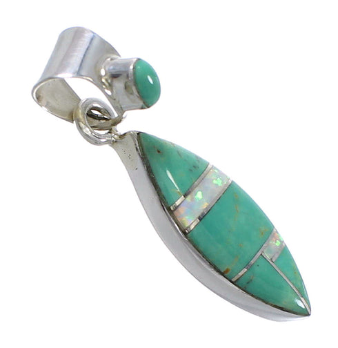 Sterling Silver Opal Turquoise Pendant YX77602