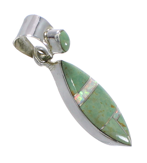 Sterling Silver Opal And Turquoise Pendant YX77604