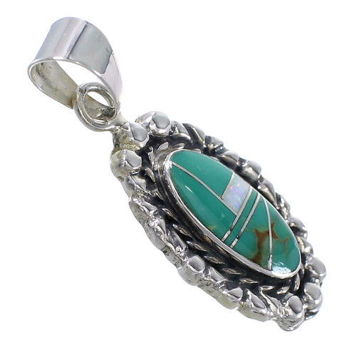 Turquoise And Opal Silver Pendant YX77625