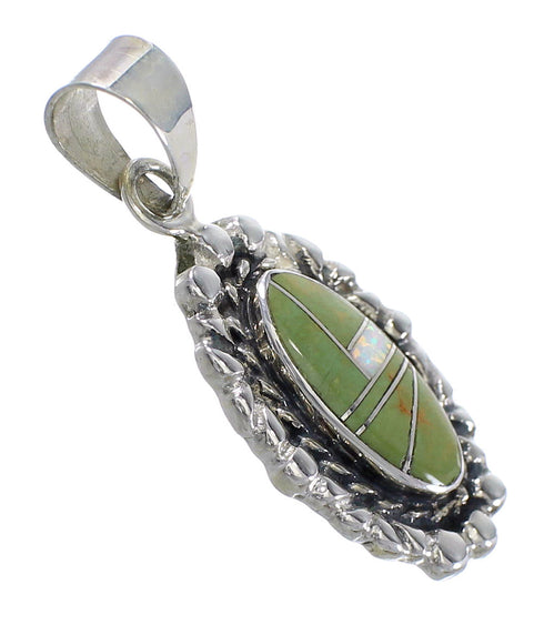 Turquoise And Opal Sterling Silver Pendant YX77627