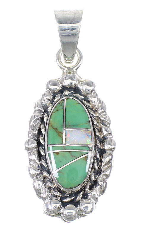 Turquoise Opal Silver Southwest Pendant YX77628
