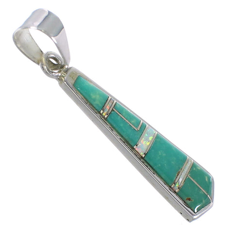 Opal Turquoise Sterling Silver Southwestern Pendant YX77644