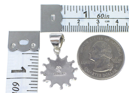 Sterling Silver And Turquoise Needlepoint Pendant AX77009