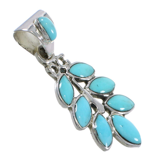 Genuine Sterling Silver And Turquoise Southwest Pendant AX77019
