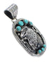Authentic Sterling Silver And Turquoise Eagle Pendant AX77023