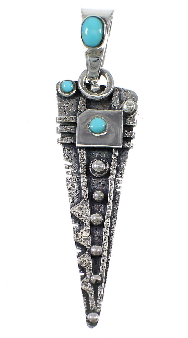 Turquoise Silver Southwest Pendant AX77028