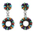 Southwestern Sterling Silver Multicolor Needlepoint Post Dangle Earrings QX76638