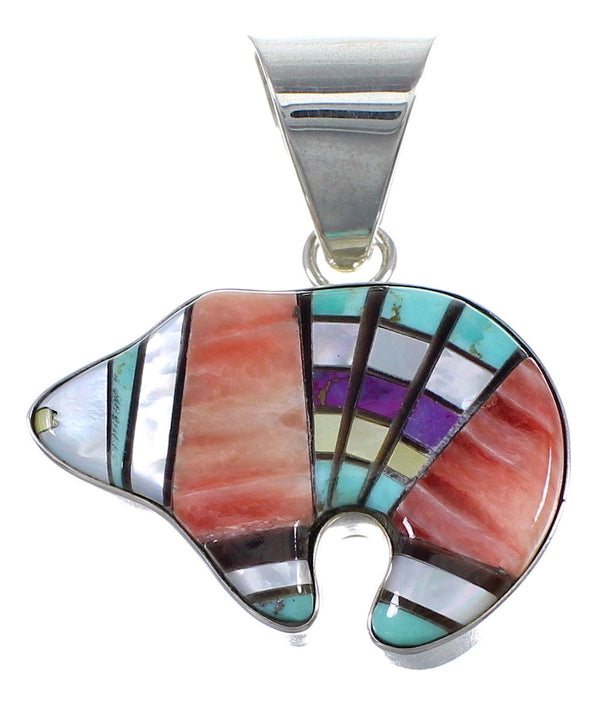 Multicolor Sterling Silver Bear Southwest Pendant YX77669