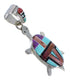Sterling Silver Multicolor Southwest Turtle Pendant YX77679