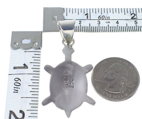 Sterling Silver Multicolor Southwest Turtle Pendant YX77679
