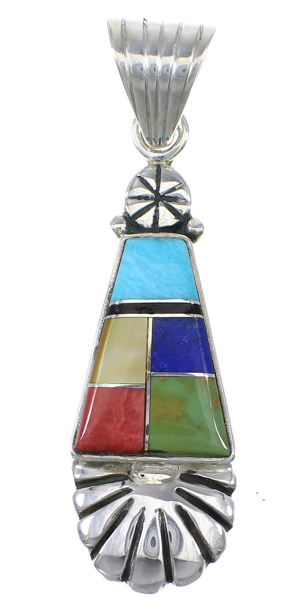 Southwestern Sterling Silver Multicolor Pendant YX77704
