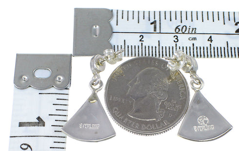 Sterling Silver Turquoise And Opal Inlay Post Dangle Earrings AX76912