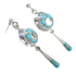 Turquoise Opal Inlay Southwest Silver Post Dangle Earrings QX76300