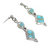 Turquoise Opal Inlay Southwest Authentic Sterling Silver Post Dangle Earrings QX76316