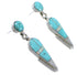 Turquoise Opal Inlay Southwestern Authentic Sterling Silver Post Dangle Earrings QX76319