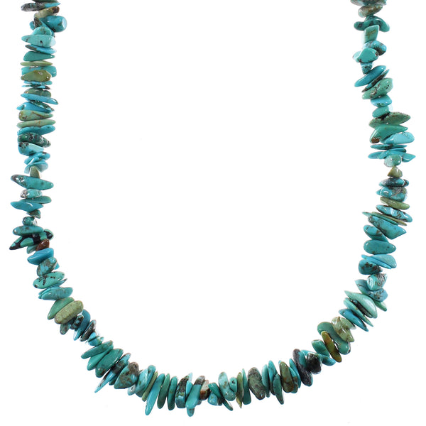 Southwestern Sterling Silver And Turquoise Bead Necklace YX76685