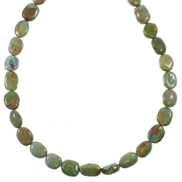 Southwestern Sterling Silver And Turquoise Bead Necklace YX76957