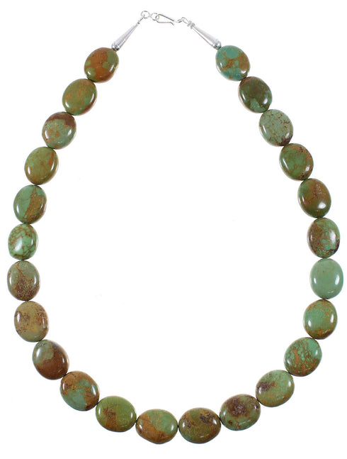 Southwestern Genuine Sterling Silver And Turquoise Bead Necklace YX76959