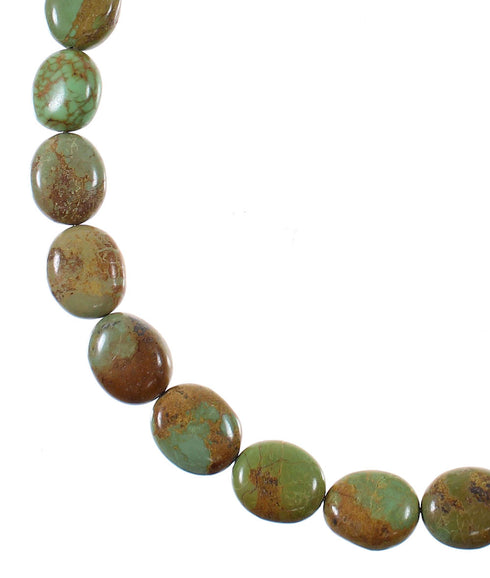Southwestern Genuine Sterling Silver And Turquoise Bead Necklace YX76959