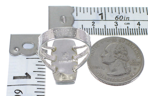 Multicolor Silver Southwestern Ring Size 8 QX78409