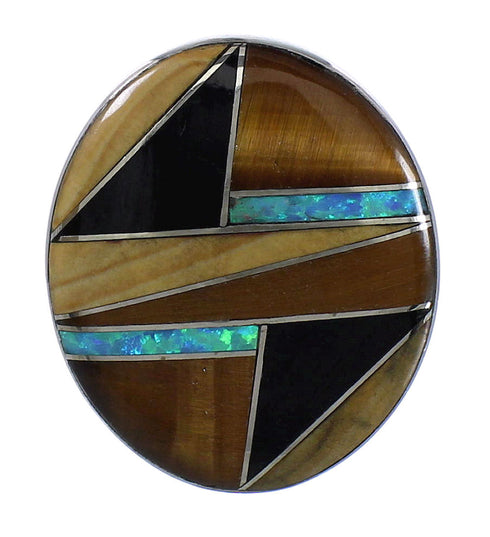 Authentic Sterling Silver Multicolor Southwest Ring Size 6-1/2 QX78438