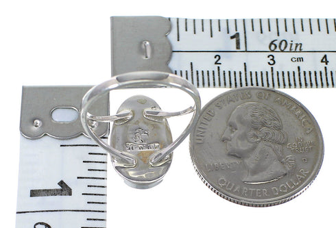 Southwestern Silver Multicolor Ring Size 8-1/4 QX78504