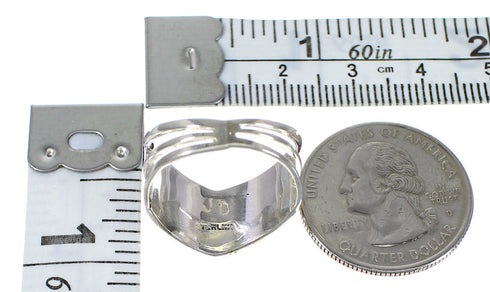 Southwestern Sterling Silver Multicolor Ring Size 4-1/2 QX78510