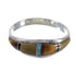 Southwest Multicolor Inlay Sterling Silver Ring Size 8 QX78605
