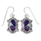 Magenta Turquoise Opal Silver Southwest Hook Dangle Earrings YX81680