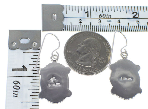 Magenta Turquoise Opal Silver Southwest Hook Dangle Earrings YX81680